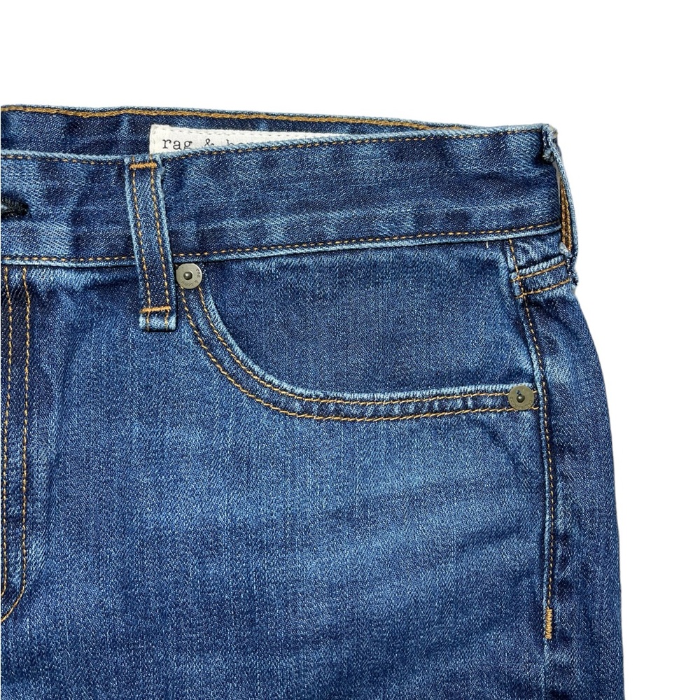 ⚡️SOLD⚡️Rag & Bone Fray Raw Cut Dark Blue Denim Cotton Shorts Size 28 NEW - Picture 13 of 16